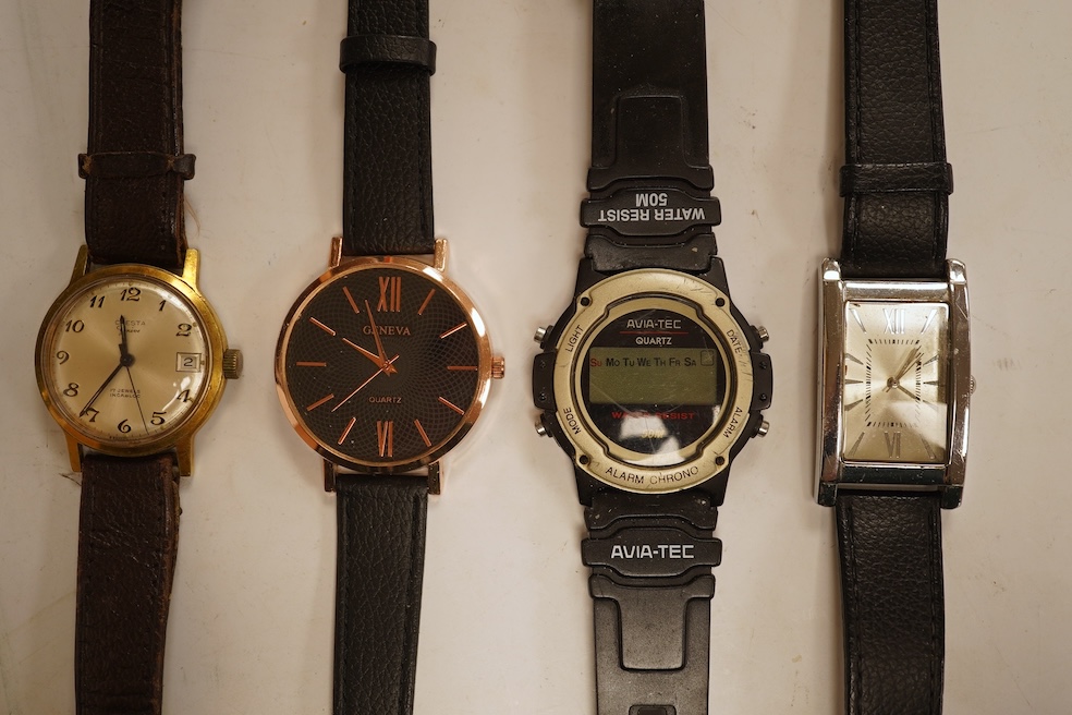 A large Nixon SI-30 stainless steel gentleman's chronograph wristwatch and nine various quartz wristwatches including Seiko.